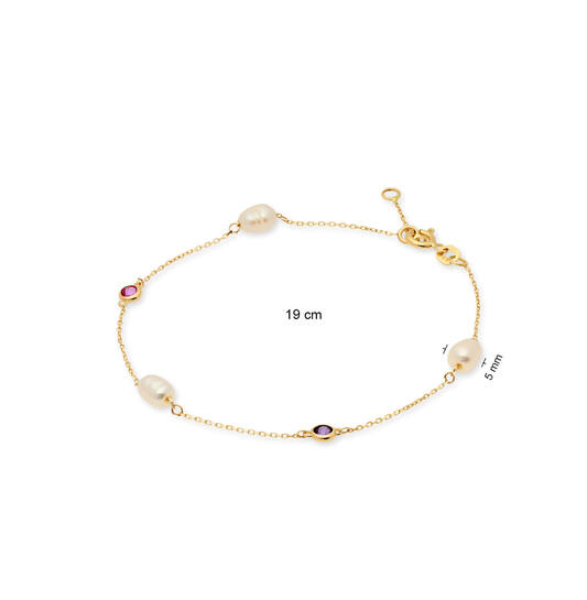  Pearl bracelets - Anchor - Hinge - Oval - 19cm