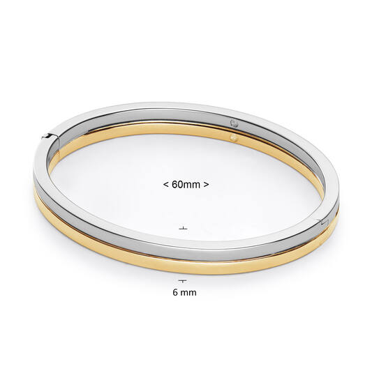  Bracelets - Golden Armour Bangles - 6mm - Ø Medium (60 mm)