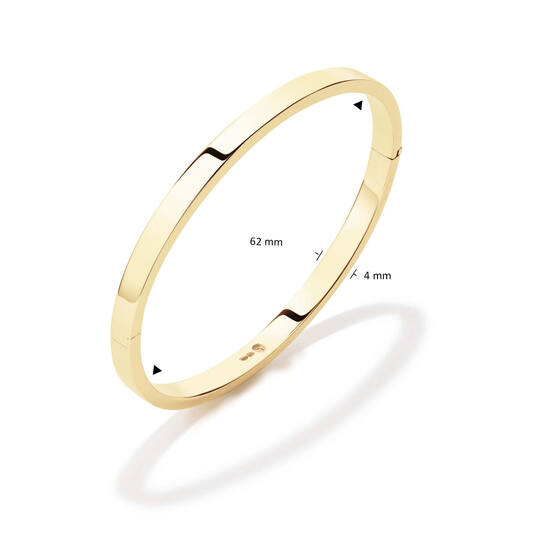  Bracelets - Golden Armour Bangles - Carré - 4mm - Ø 62mm