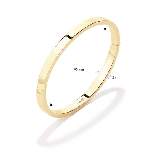  Bracelets - Golden Armour Bangles - Charnière - Carré - 5mm - Ø 60mm