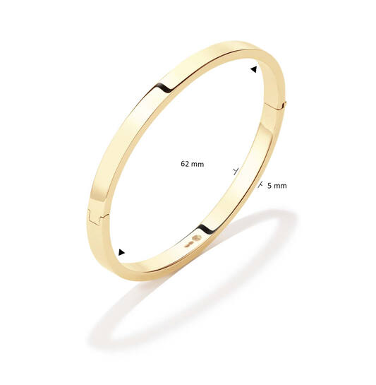  Bracelets - Golden Armour Bangles - Carré - 5mm - Ø 62mm
