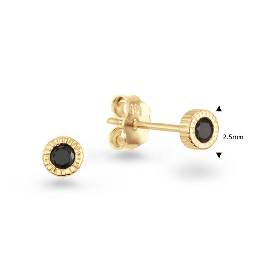  Ear studs - Round Zirconia - 