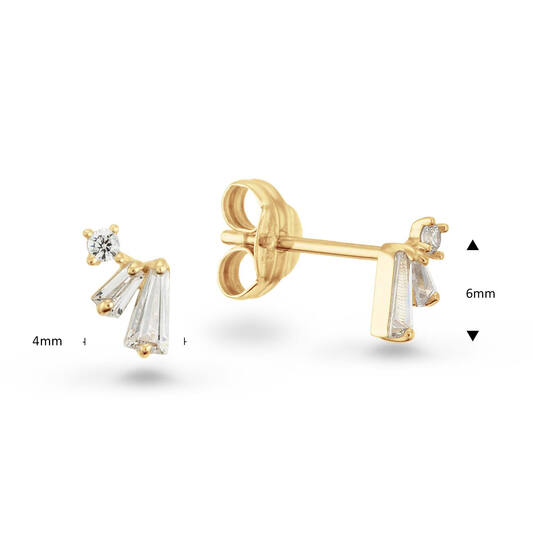  Boucles d'oreilles à puces - Fantasie Zircone - 