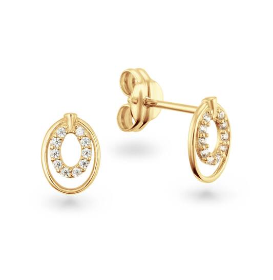  Ohrstecker - Oval Zirkonia - 