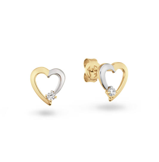  Ear studs - Heart Zirconia - 