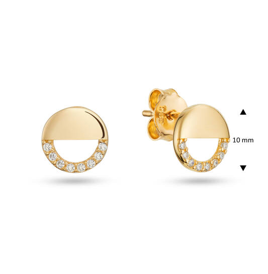  Oorstekers - Rond Zirkonia - 