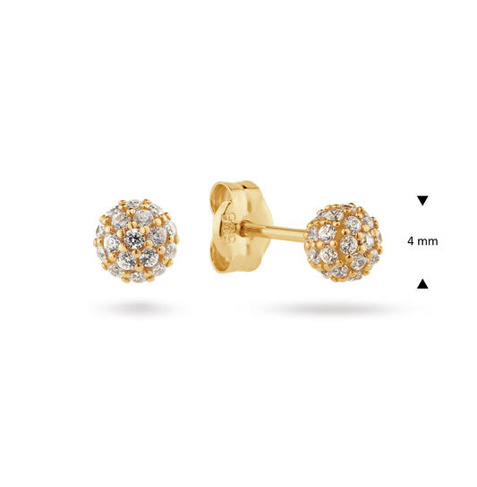  Boucles d'oreilles à puces - Rond Zircone - 