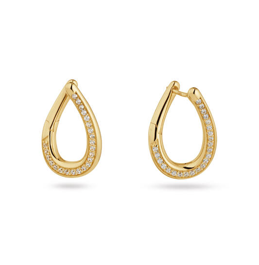  Ohrringe mit Clipverschluss - Oval Zirkonia - 