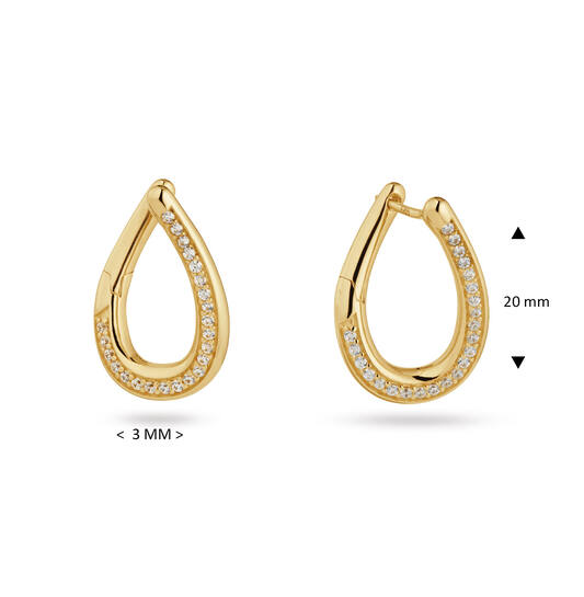  Ohrringe mit Clipverschluss - Oval Zirkonia - 