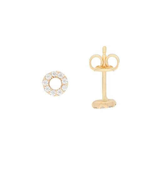  Boucles d'oreilles à puces - Cercle Zircone - - Ø 5mm