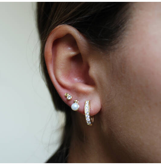  Ear studs - Round Zirconia - 