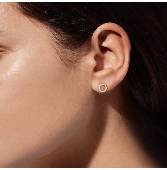  Ear studs - Round Zirconia - 