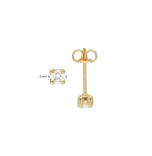  Ear studs - Square Zirconia - - Ø 4mm