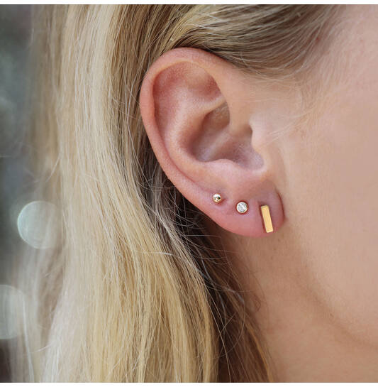  Boucles d'oreilles à puces - Globe - Ø 2mm