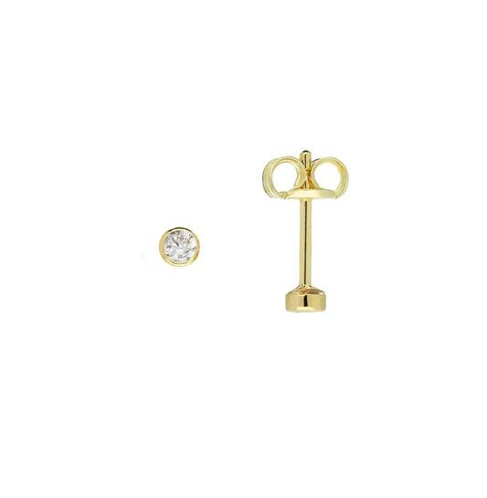  Ohrstecker - Rund Zirkonia - - Ø 2mm