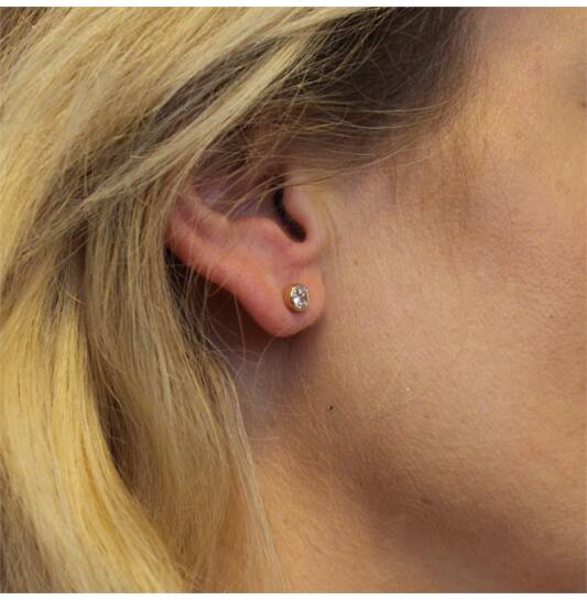  Ear studs - Round Zirconia - - Ø 5mm