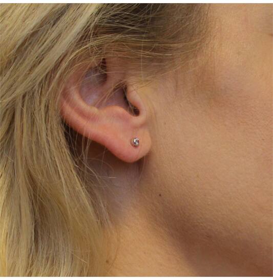  Oorstekers - Rond Zirkonia - - Ø 3mm