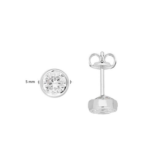  Ohrstecker - Rund Zirkonia - - Ø 5mm