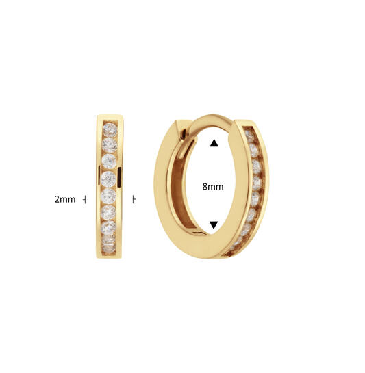  Earrings with folding clasp - Premium Hoops - Ø 8mm