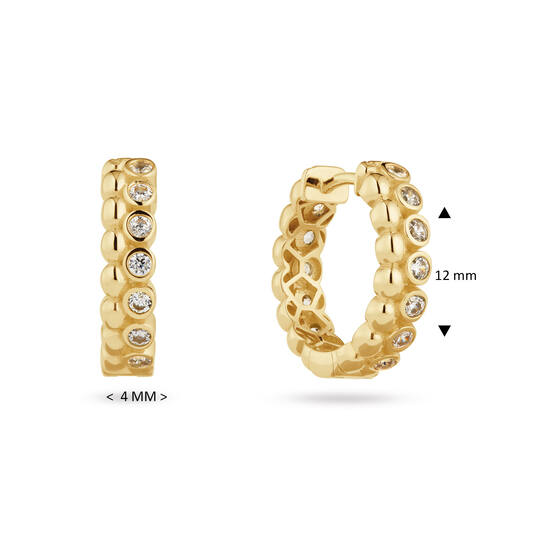  Earrings with folding clasp - Premium Hoops - Round - Ø 12mm