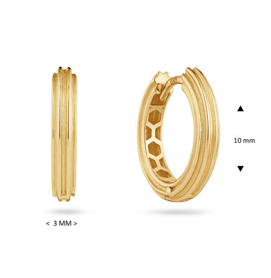  Earrings with folding clasp - Premium Hoops - Round - Ø 10mm