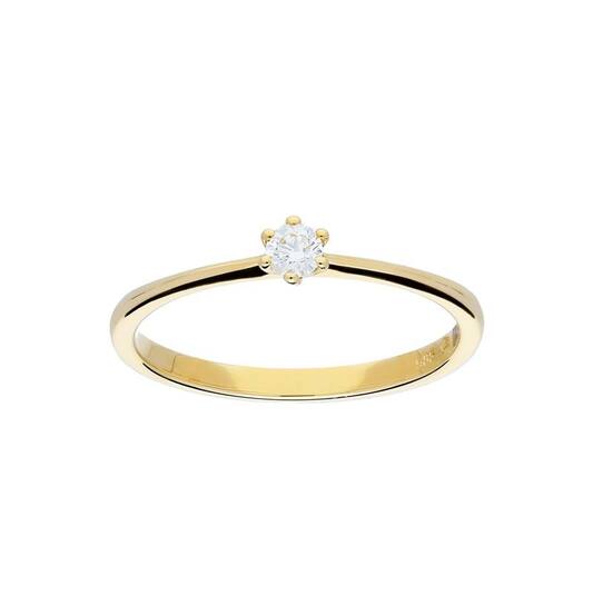 Ring Solitair Diamant - 585 Geel - 1,7gr - 1-0.10ct G-SI