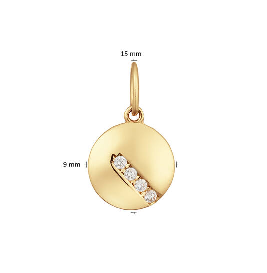  Pendants with stone - Round - 9mm - 9mm