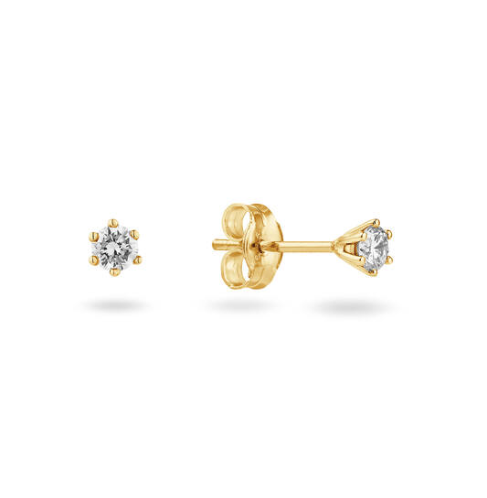  Oorstekers - Solitaire Classique - 0.1ct