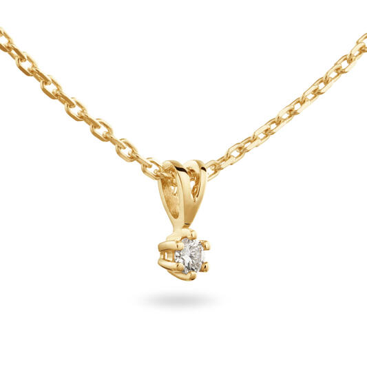  Collier - Solitaire Classique - 0.1ct