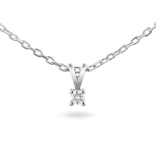  Collier - Solitaire Moderne - 0.1ct