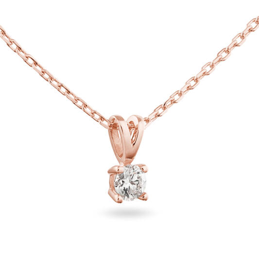  Collier - Solitaire Moderne - 0.2ct