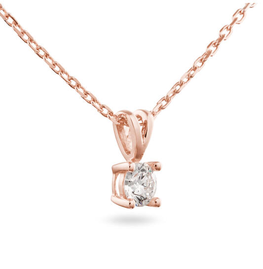  Collier - Solitaire Moderne - 0.3ct