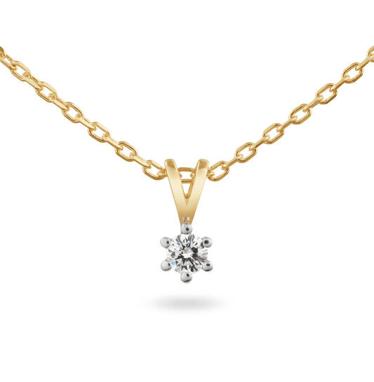  Collier - Solitaire Classique - 0.1ct