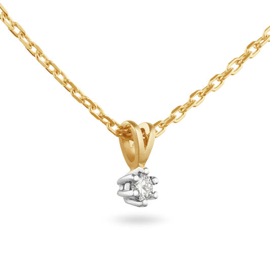  Collier - Solitaire Classique - 0.1ct