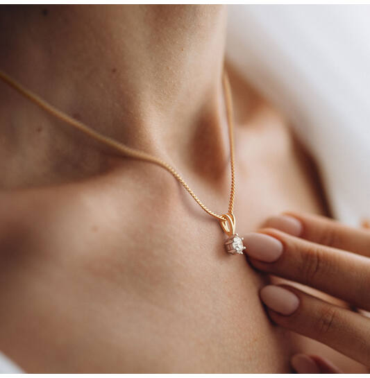  Collier - Solitaire Classique - 0.3ct