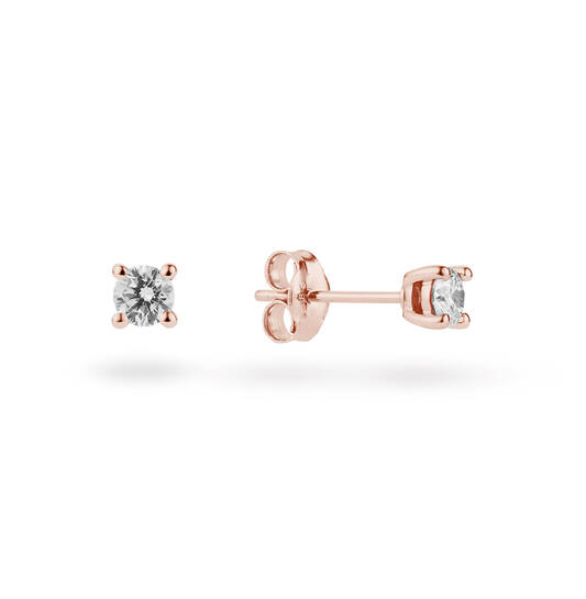  Boucles d'oreilles à puces - Solitaire Moderne - 0.3ct