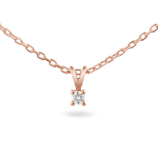  Collier - Solitaire Moderne - 0.05ct