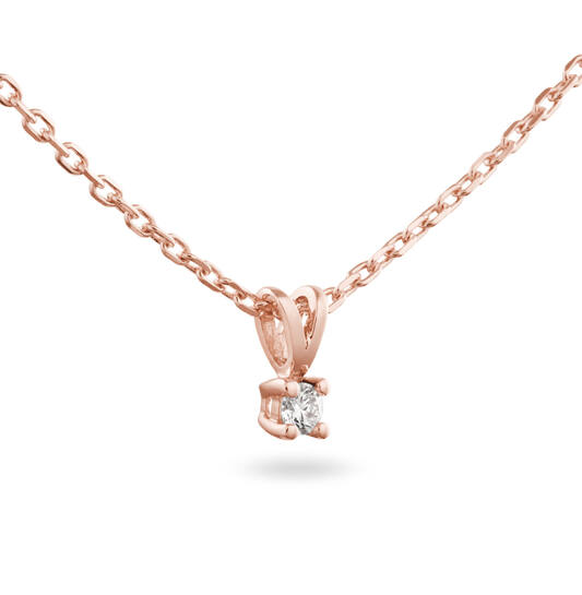  Collier - Solitaire Moderne - 0.05ct
