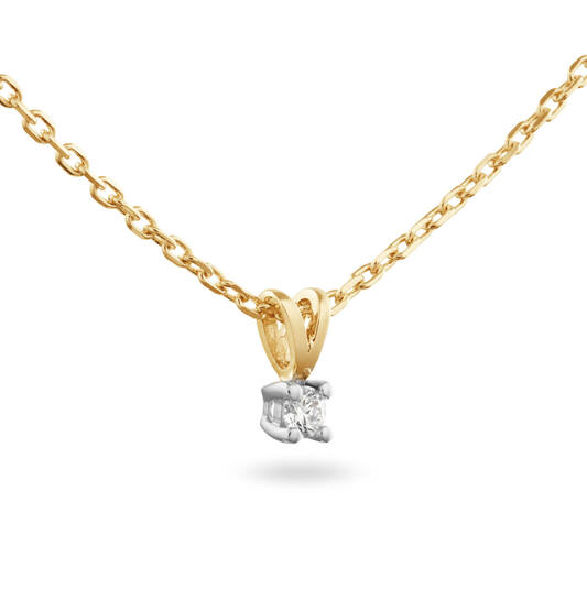  Collier - Solitaire Moderne - 0.05ct