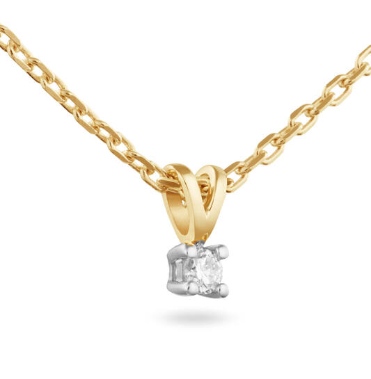  Collier - Solitaire Moderne - 0.15ct