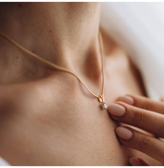  Collier - Solitaire Classique - 0.05ct