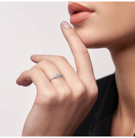  Rings with stone - Memoire - 0.15ct