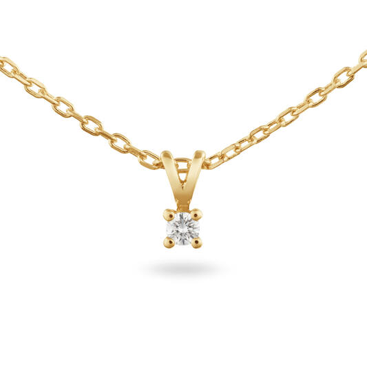  Collier - Solitaire Moderne - 0.1ct