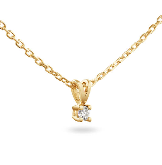  Collier - Solitaire Moderne - 0.1ct