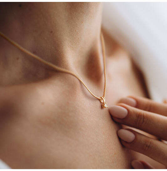  Collier - Solitaire Moderne - 0.1ct