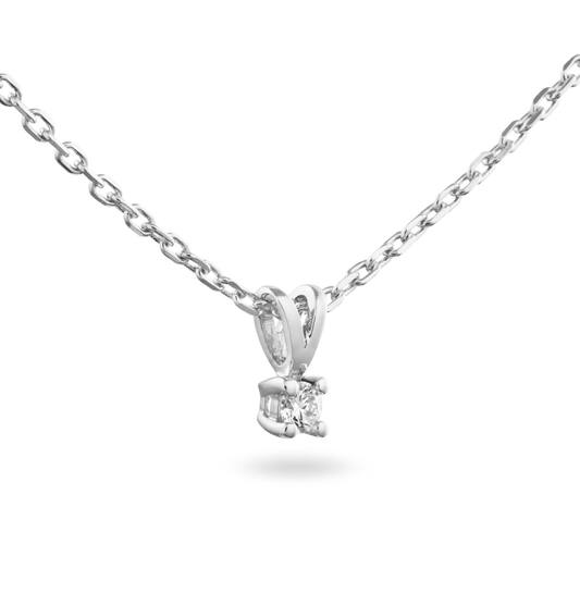 Collier - Solitaire Moderne - 0.05ct