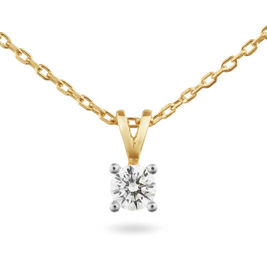  Collier - Solitaire Moderne - 0.3ct