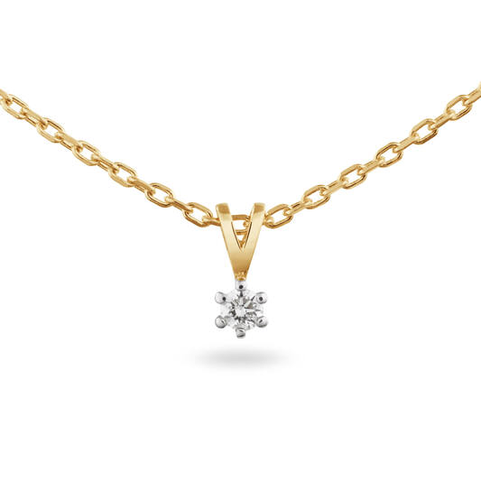  Collier - Solitaire Classique - 0.05ct