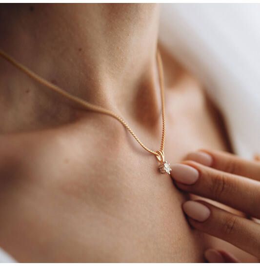  Collier - Solitaire Classique - 0.2ct