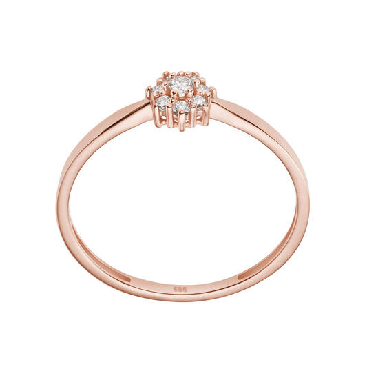  Ringe mit Stein - Rosette - 0.09ct